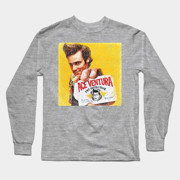 Vintage Ace Ventura Pet Detective Long Sleeve T-Shirt by Baharnis